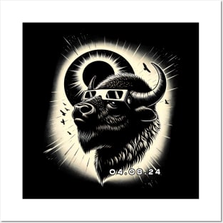 Celestial Bison Eclipse: Stylish Tee for Bison and Nature Lovers Posters and Art